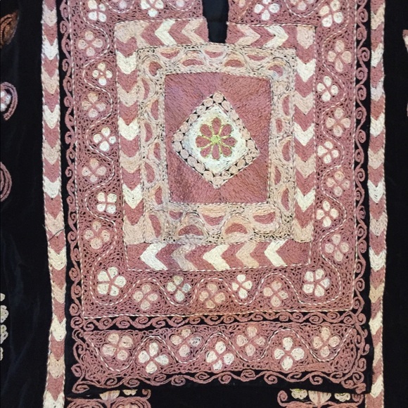 Stunning Custom made Velvet Black Palestinian Thobe Kaftan  Dress Abaya - Picture 2 of 9